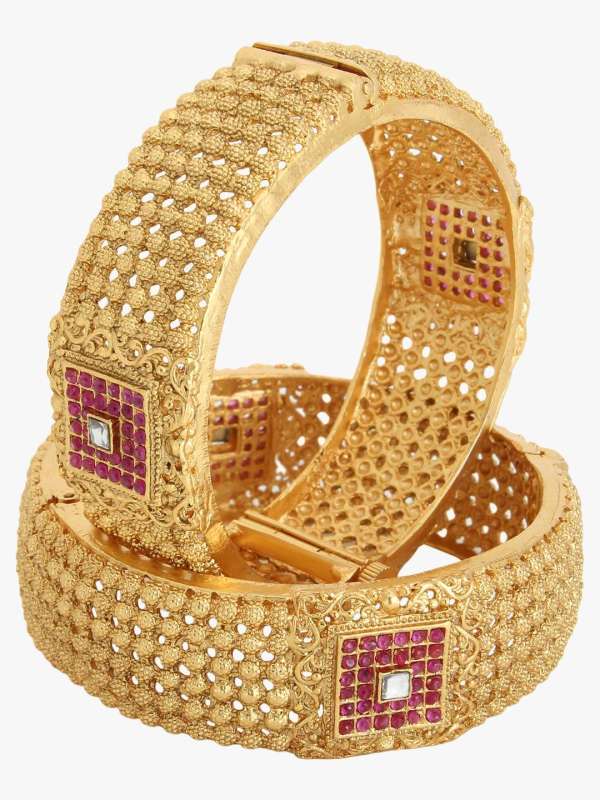 24k Gold Plated Stone Bangles
