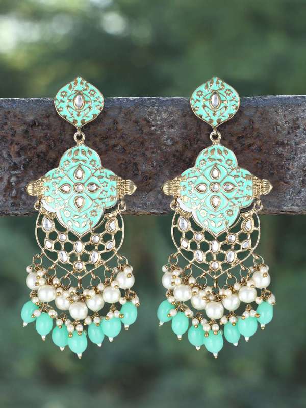 Gold Plated Mint Pearls Earrings