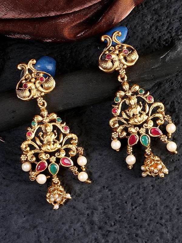 Gold Plated Laxmi Earrings