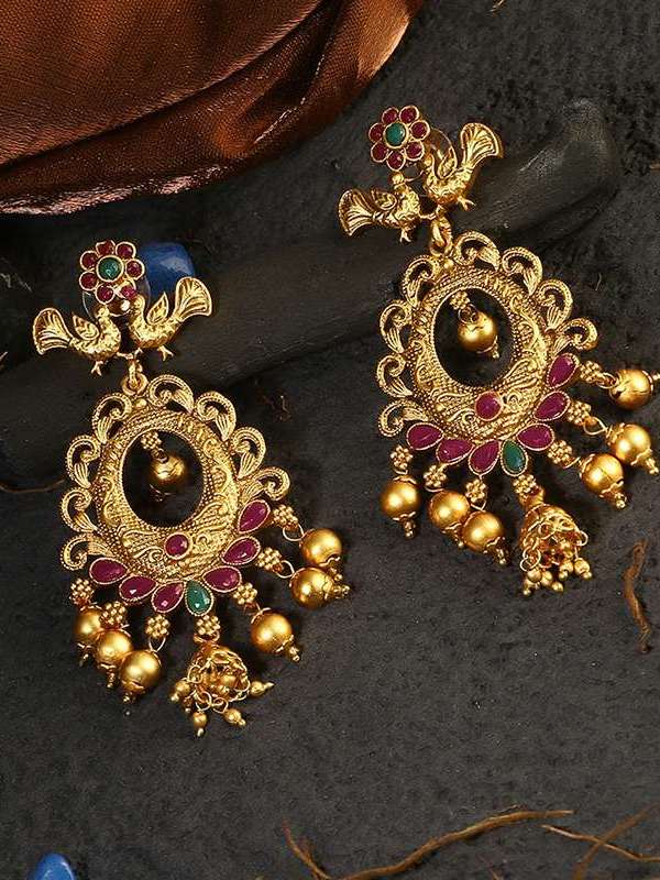 Gold Plated Stone Earrings