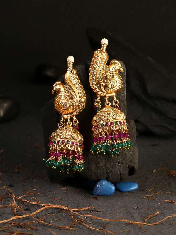 Gold Plated Peacock Jhumka