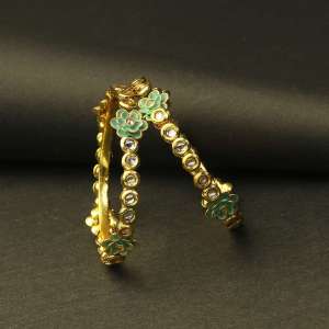 24CT Gold Plated Stone Bangle