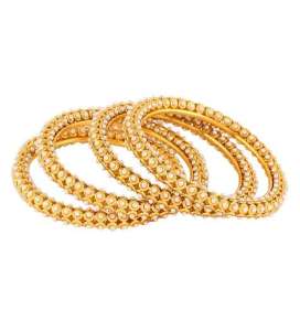 24CT Gold Plated Red Stone Bangles