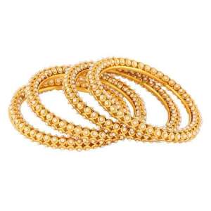 24CT Gold Plated Red Stone Bangles