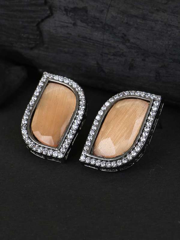 Silver Plated Stone Studs