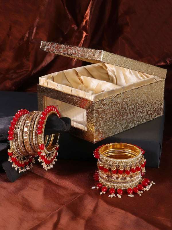 Golden Stone Pearl Designer Bangles