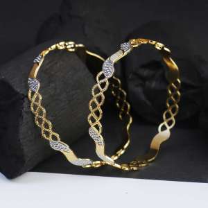 Gold-Plated Stone Bangles