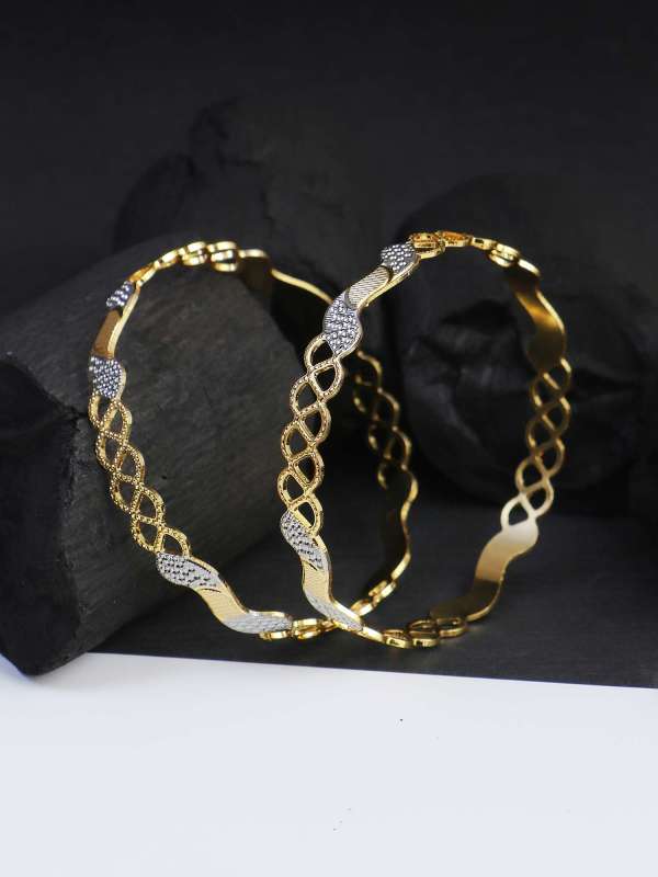 Gold-Plated Stone Bangles