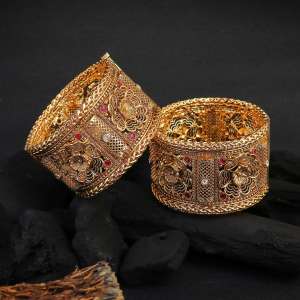 Gold Plated Stone Design Bangles