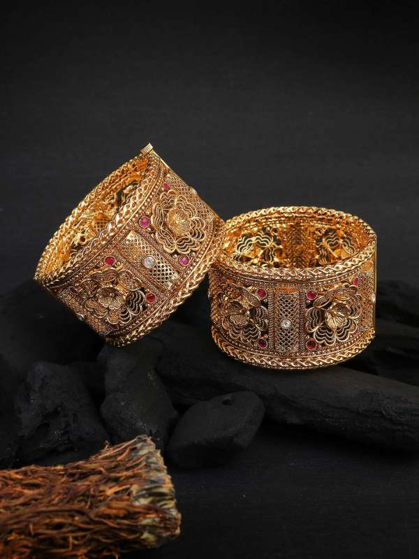 Gold Plated Stone Design Bangles