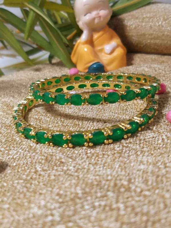 Zircon Gold-Plated Bangle Set pack of 2