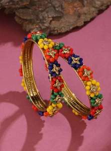 Gold-Plated Multicolor stone kada churi