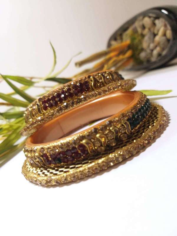 Lac bangle kada gold plated for women and girls