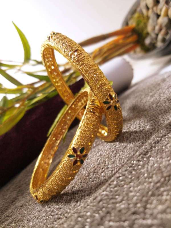 Gold plated bangles For Womens pack of 2 bangles