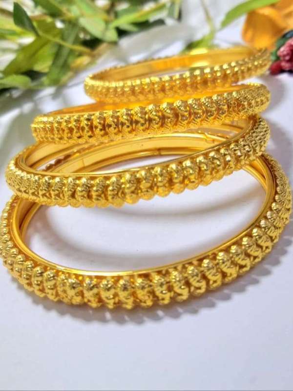 traditional and stylish gold-plated kada bracelet set for women