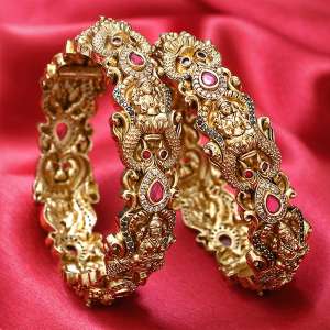 Gold Plated Laxmi Openable Bangles