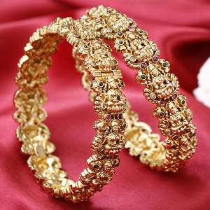 Gold Plated Stone Godess Bangles