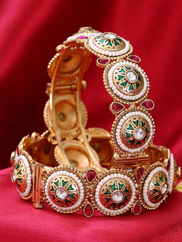 Gold Plated Kundan Bangles