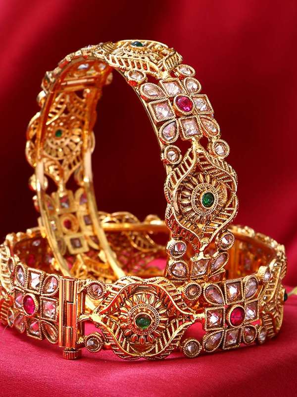Gold Plated Stone Bangles