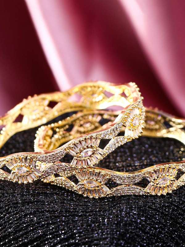 Gold Plated Stone Designer Bangles