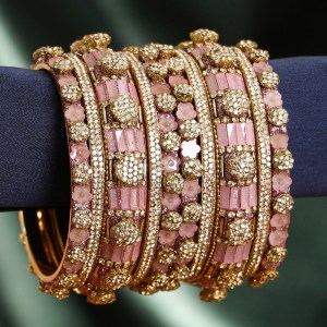 Gold Plated Stone Bangles