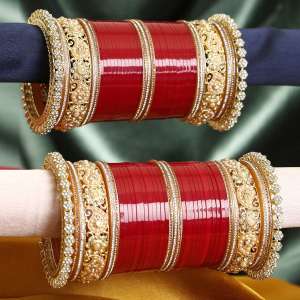 Gold Plated Curry Bridal Stone Chuda