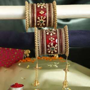 Gold Plated Stone Bridal Chuda