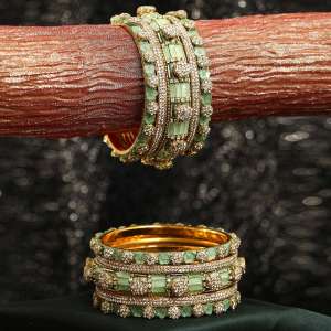 Gold Plated Stone Bangles
