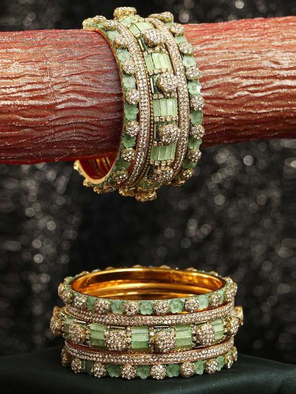 Gold Plated Stone Bangles