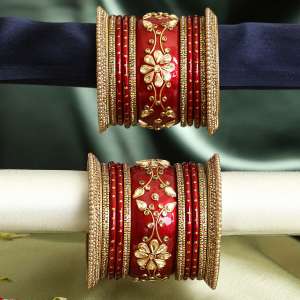Gold Plated Stone Dark Bridal Chuda
