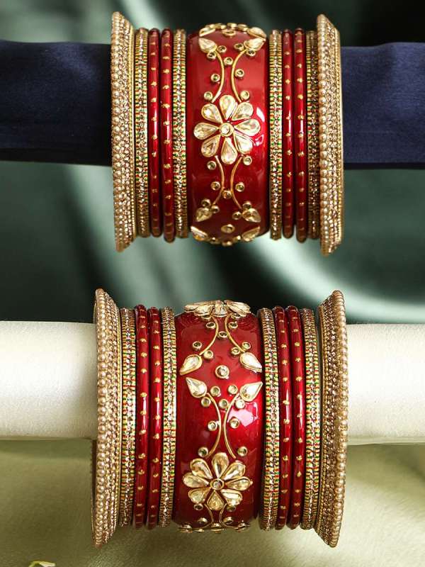 Gold Plated Stone Dark Bridal Chuda
