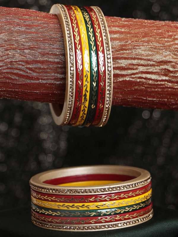Coloful Leaf Pattern Stone Bangles