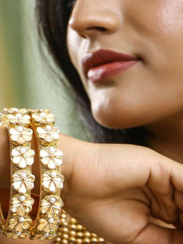 Gold Plated Stone Design Bangles