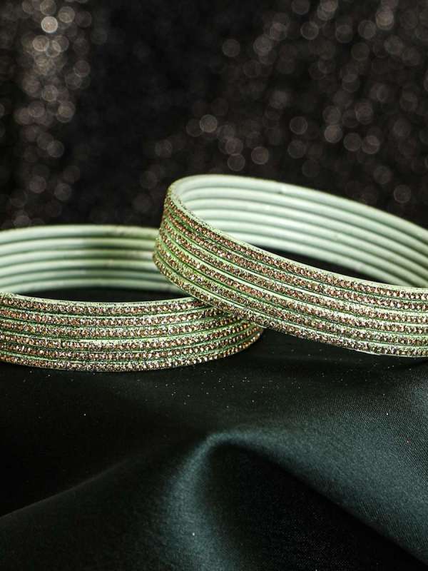 Set of 12 Mint Green Stone Bangles