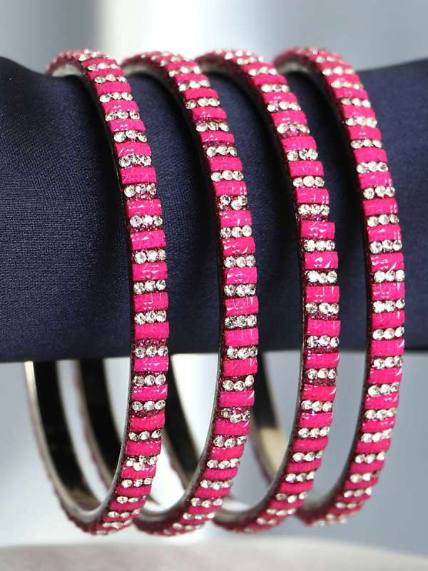 Rohdiumn Plated Stone Bangles