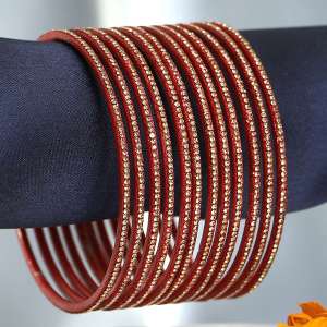 Set of 12 Red Stone Bangles