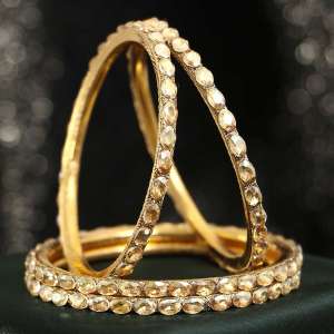 Set of 4 Gold Plated Stone Bangles