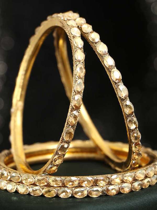 Set of 4 Gold Plated Stone Bangles