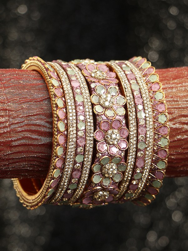 Gold Plated Stone Design Bangles