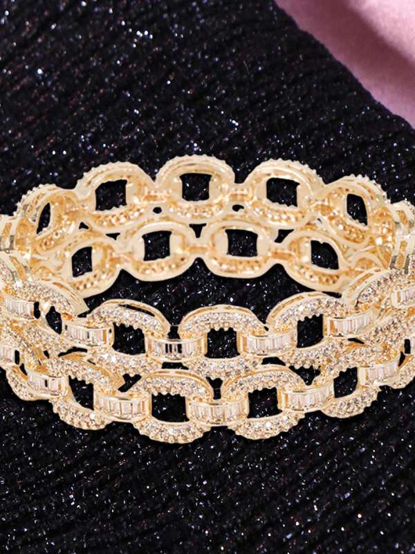 Gold Plated Cuff Bangles