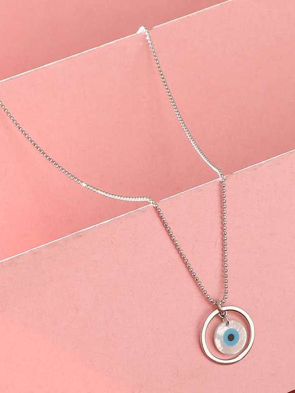 92.5 Sterling Silver Evil Eye Chain Set
