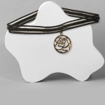 Women Gold Plated Floral Design Choker Necklace