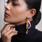 Women Gold Plated Multi-layer Geometric Rhinestone Earrings