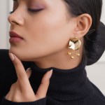 Women Gold Plated Hanging Nodes Design