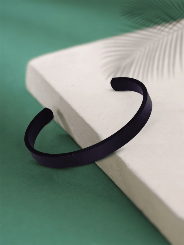 Stainless Steel Plain Cuff Bracelet for Men & Boys
