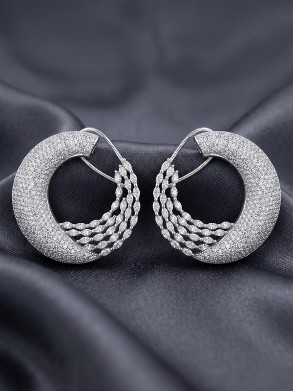 Contemporary Crescent Moon Hoop Earrings